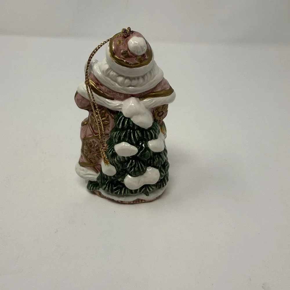 Vintage Fitz & Floyd Snowy Woods Santa Rabbit 1996 Ornament Annual Christmas